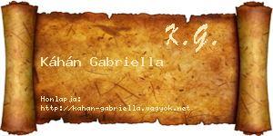 Káhán Gabriella névjegykártya